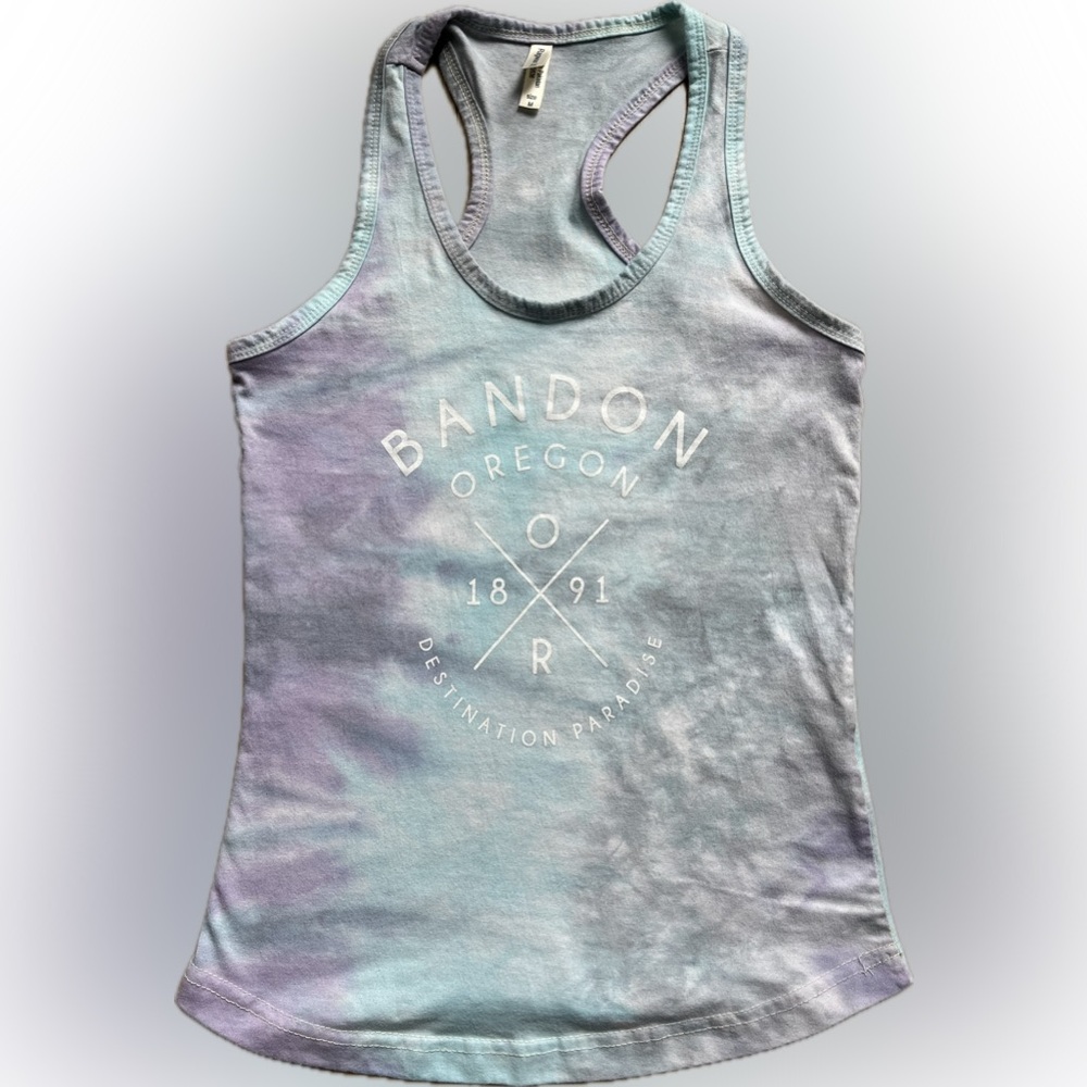 Bandon, Oregon Racerback  Tie Dyed Tank Top Women’s Size M